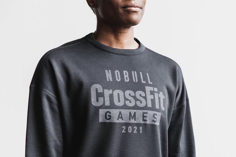 Women's Nobull WoCrossfit Games Crew Sweatshirt Hoodie Black | SG D3140F